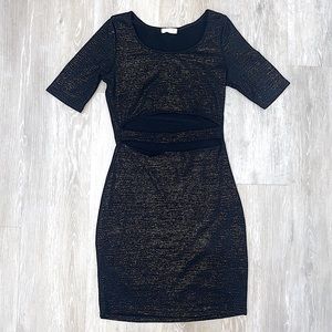 Blush Black and Gold Cut-Out Mini Dress